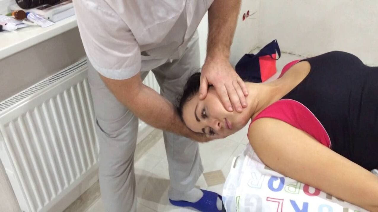 A patient with cervical osteochondrosis presents with manual therapy sessions
